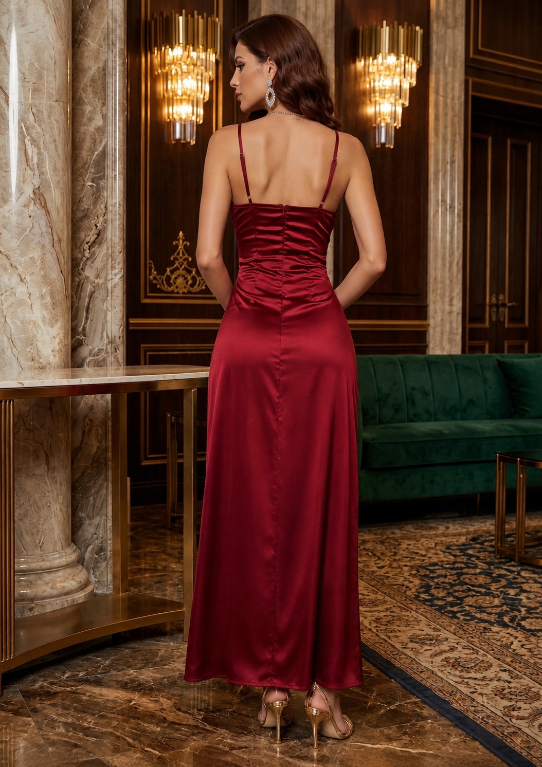 Red Satin Serenade Dress - Image 2